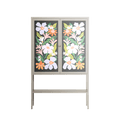 Floral Delight - Loft Cabinet - Sandra Hutter - Pebble - Overlay Glass