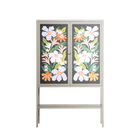 Floral Delight - Loft Cabinet - Sandra Hutter - Pebble - Overlay Glass
