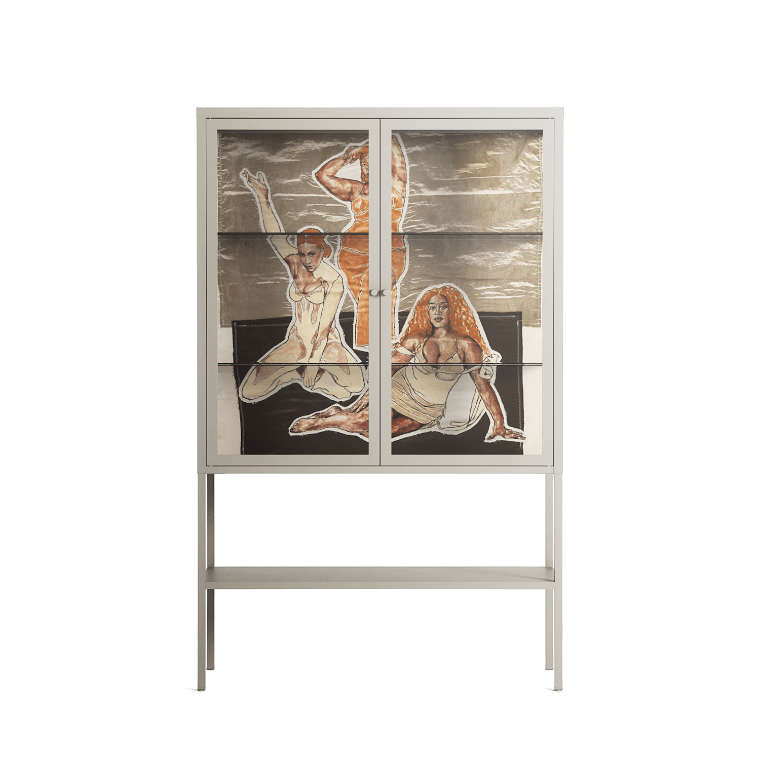 We Are Who We Are - Loft Cabinet - Sophie Goudman-Peachey - Pebble - Clear glass