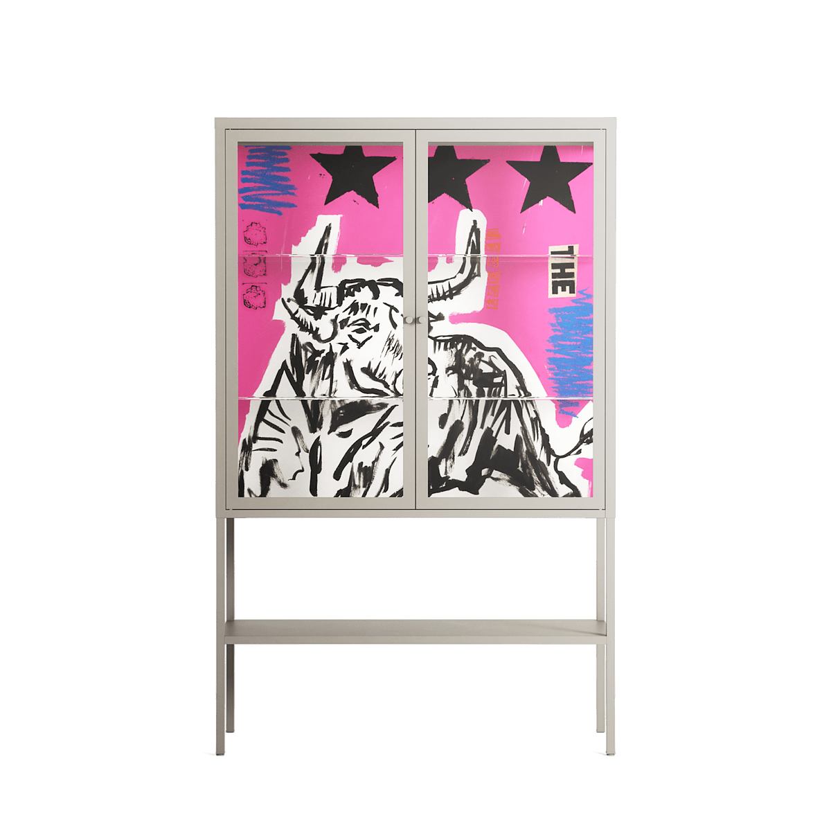 The Ringmaster - Loft Cabinet - Caitlin Flood-Molyneux - Pebble - Clear glass