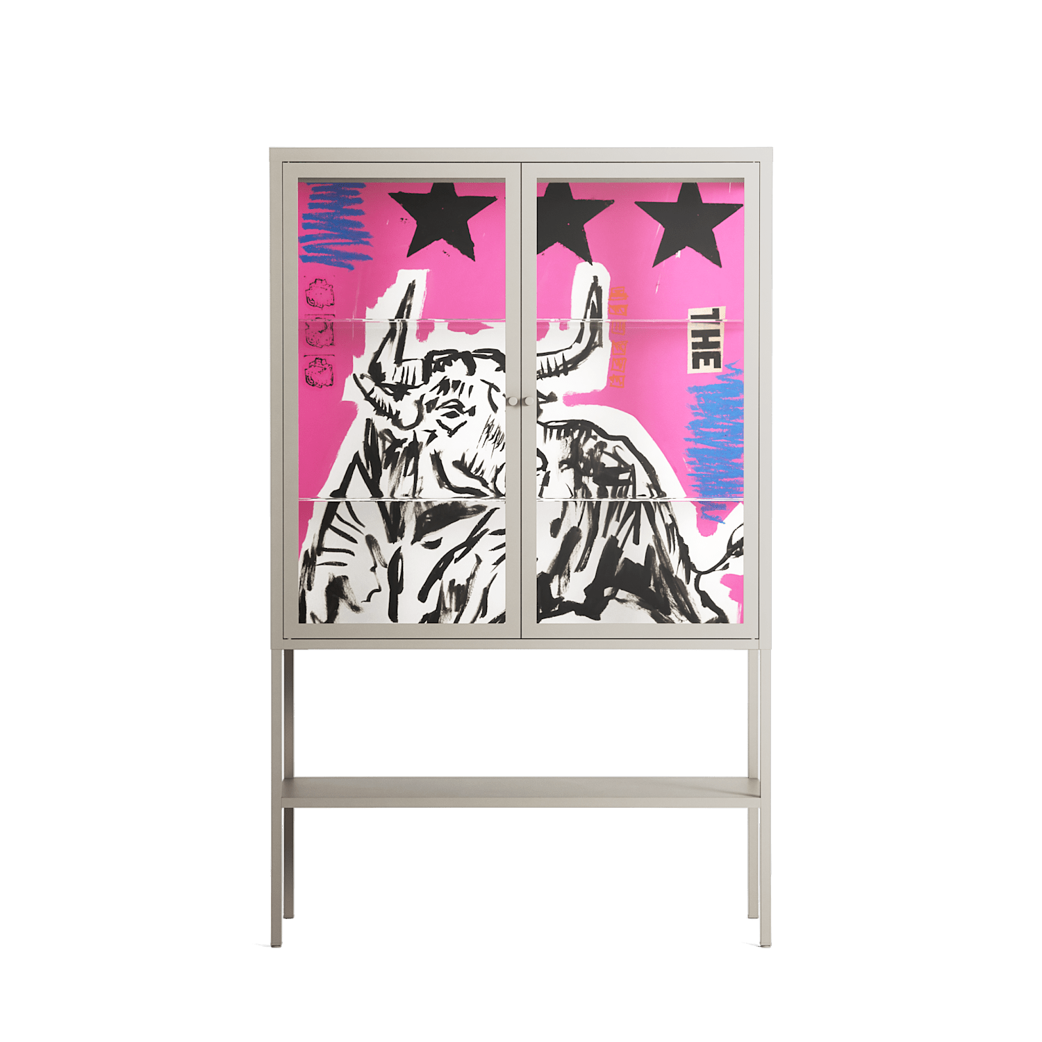 The Ringmaster - Loft Cabinet - Caitlin Flood-Molyneux - Pebble - Clear glass