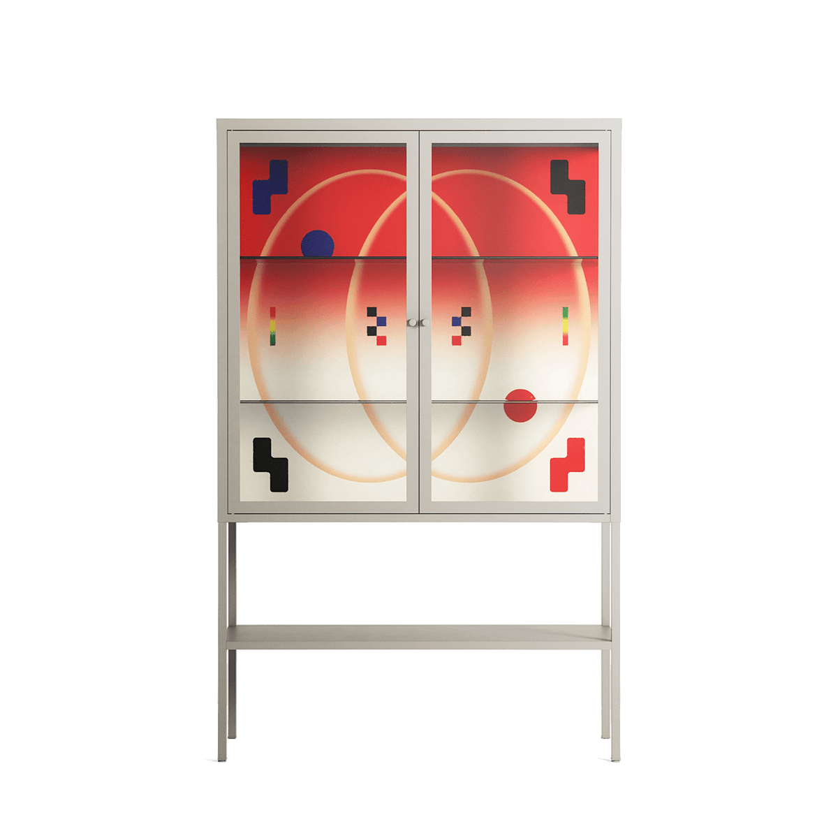 Parallel Mirage - Loft Cabinet - Oluwasheyi Adebayo - Pebble - Clear glass
