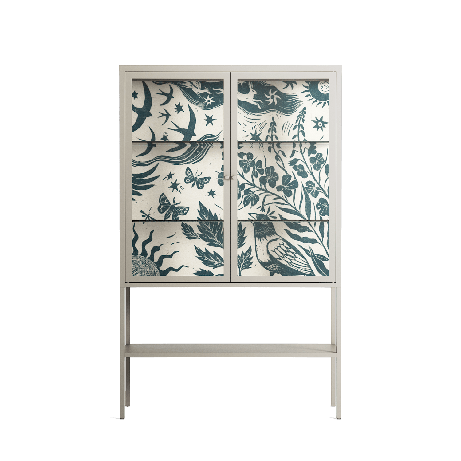 Ode to Summer 3 - Loft Cabinet - Diana Catchpole - Pebble - Clear glass