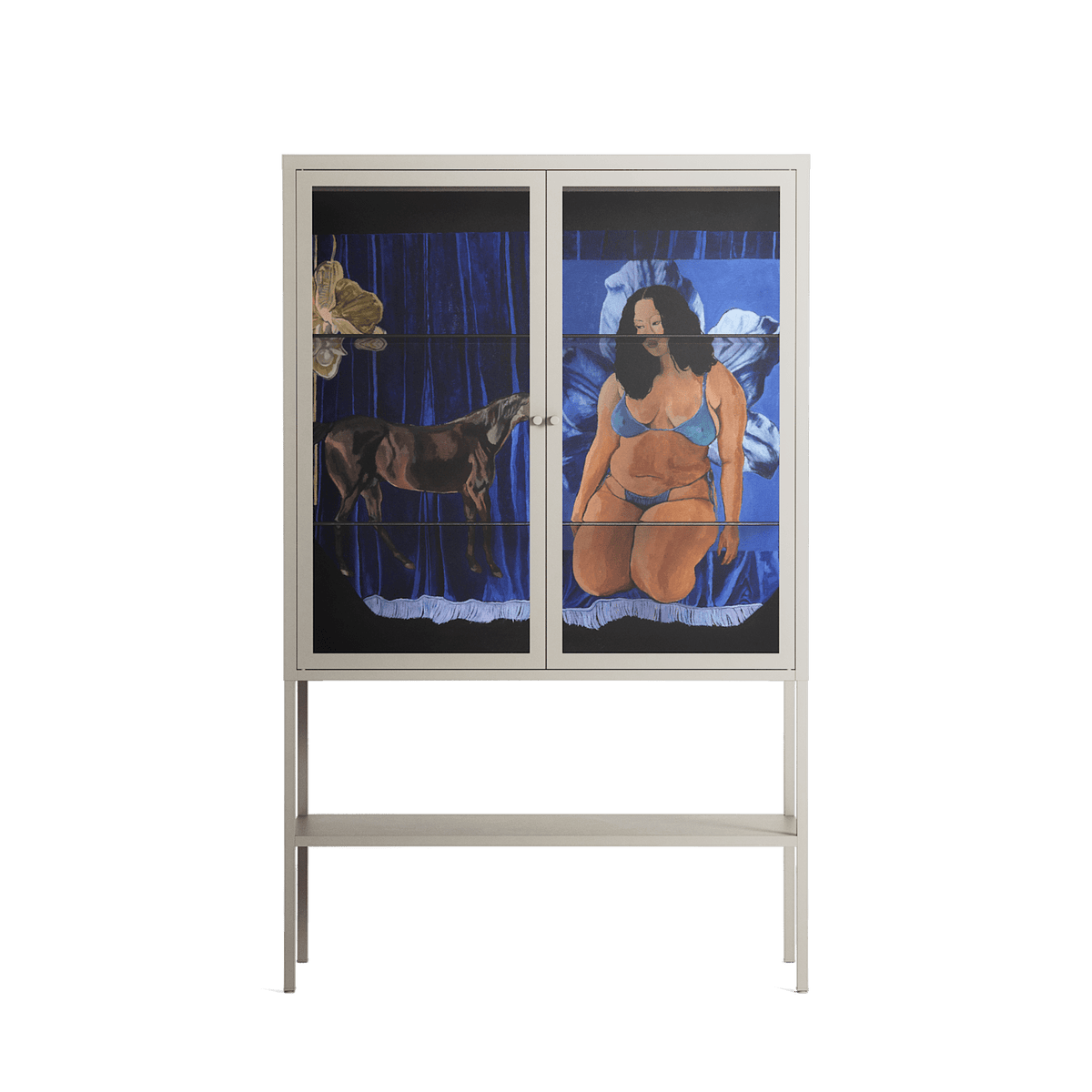 Blue Velvet - Loft Cabinet - Sophie Goudman-Peachey - Pebble - Clear glass