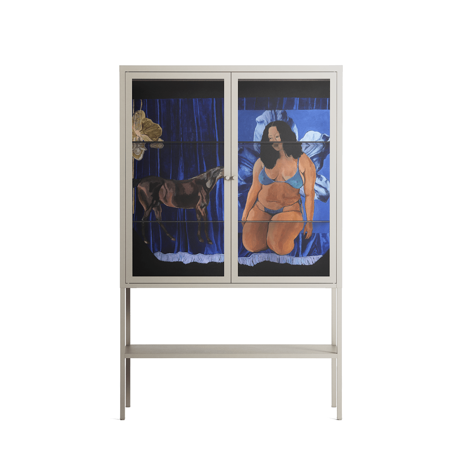 Blue Velvet - Loft Cabinet - Sophie Goudman-Peachey - Pebble - Clear glass
