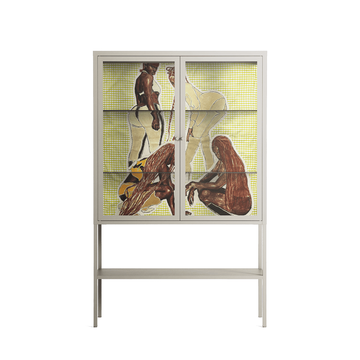 Can You Face It - Loft Cabinet - Sophie Goudman-Peachey - Pebble - Clear glass