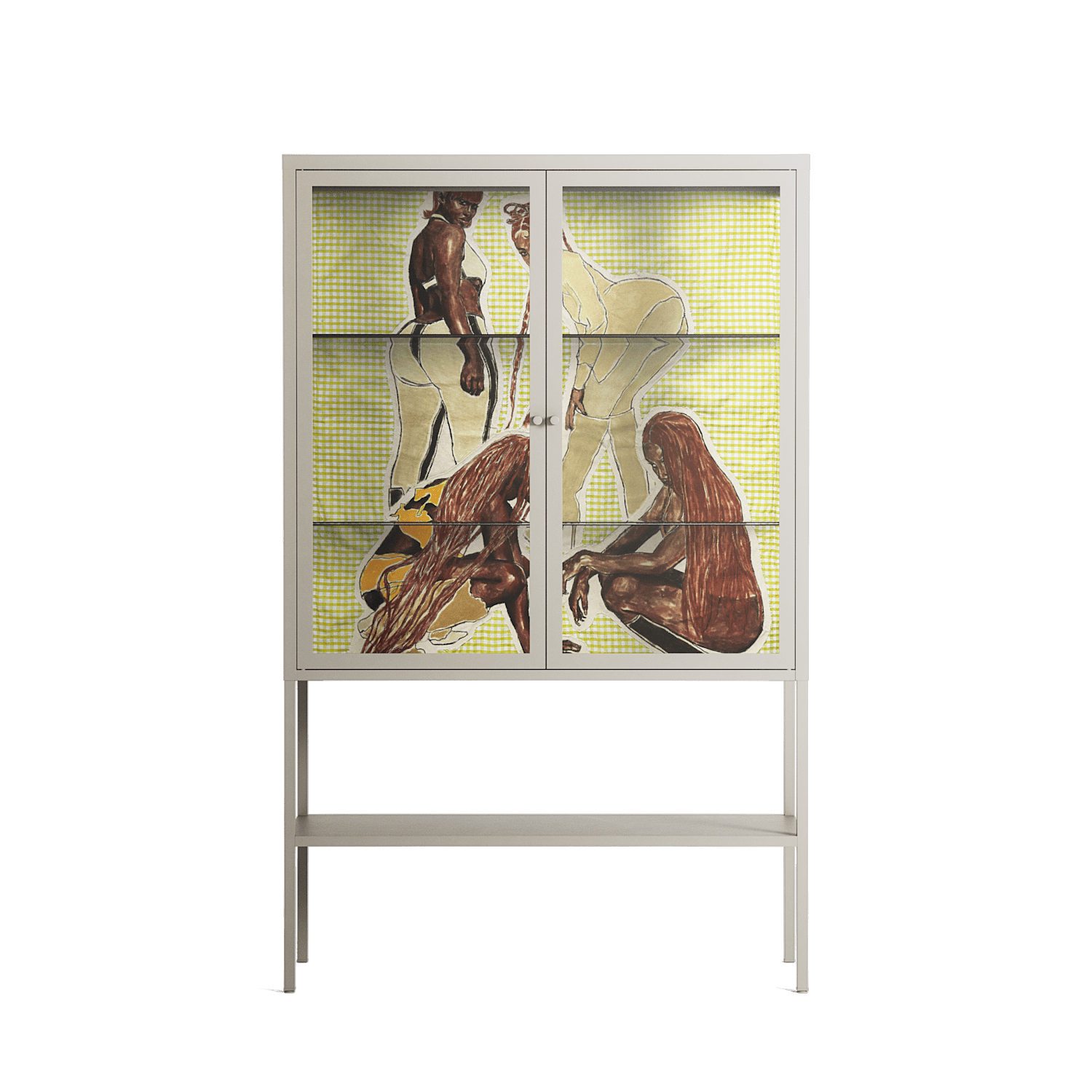 Can You Face It - Loft Cabinet - Sophie Goudman-Peachey - Pebble - Clear glass