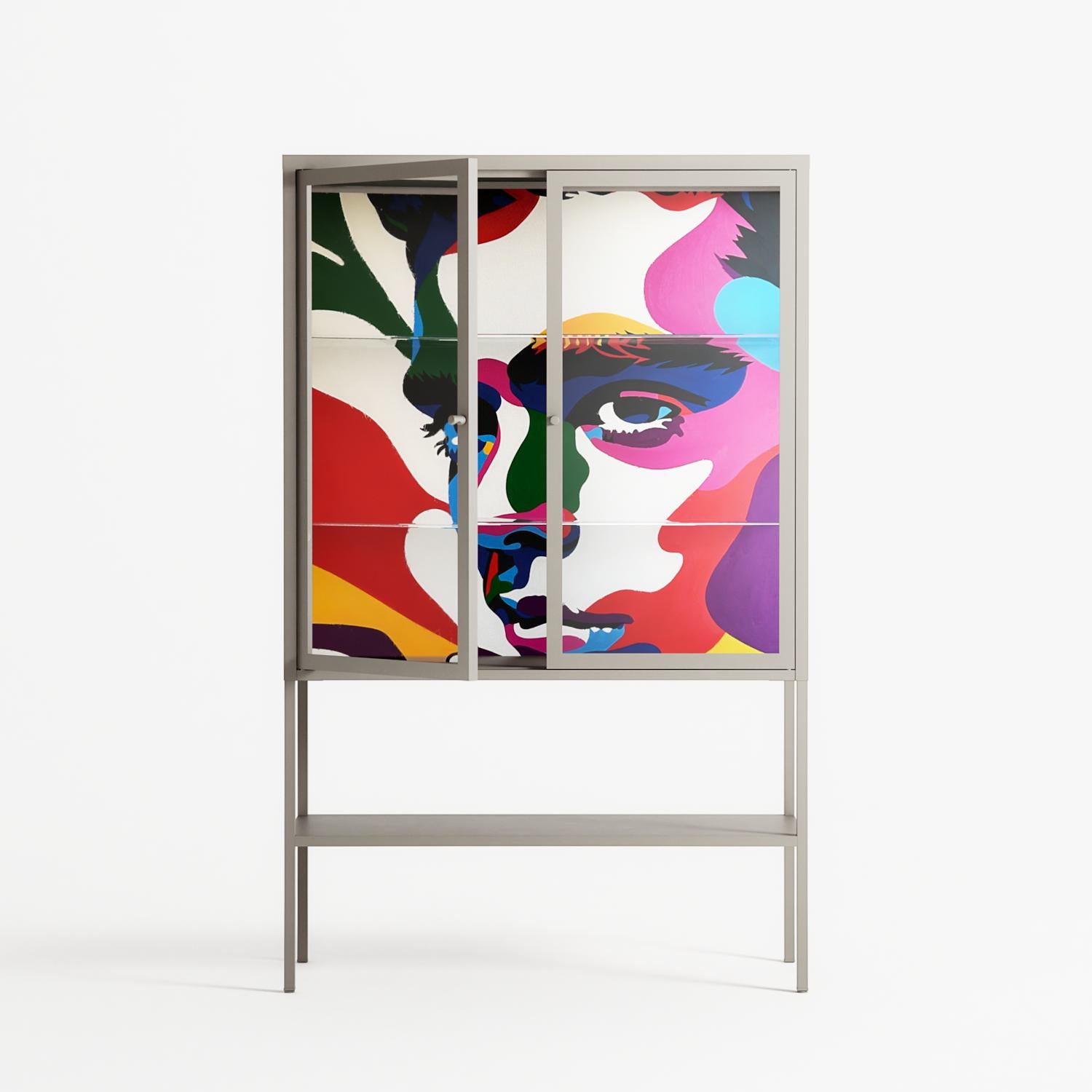 Fragments Of A Painted Souls - Loft Cabinet - Mathilda Kienast - Pebble - Clear glass