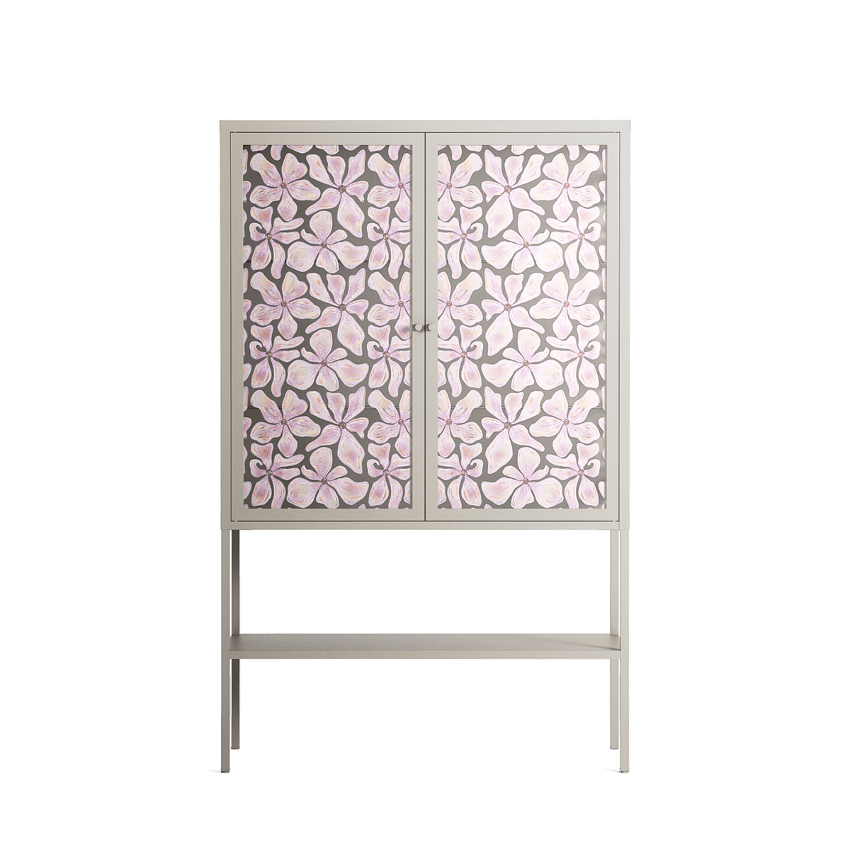 Floating Blossom Pattern - Loft Cabinet - Raissa Oltmanns - Pebble - Overlay Glass
