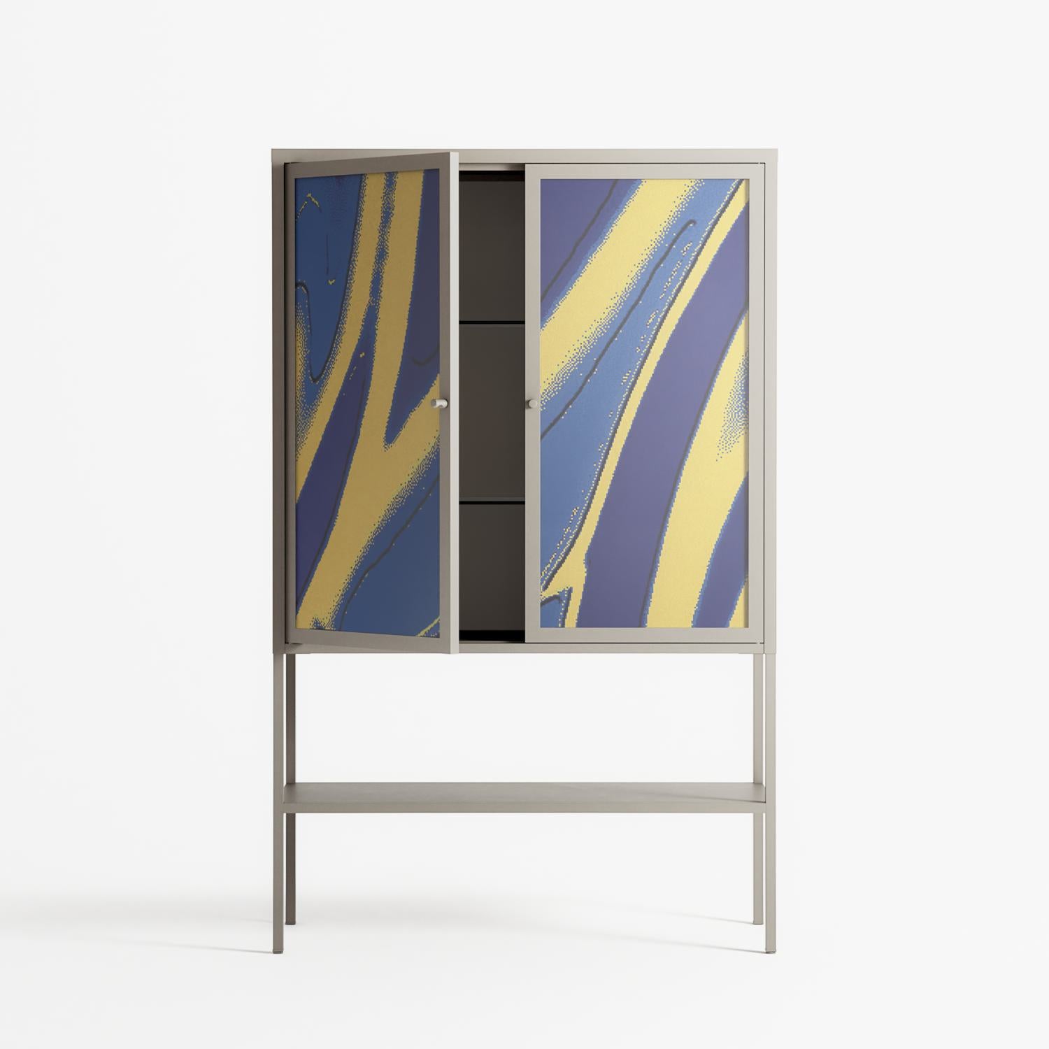 Blue Gale - Loft Cabinet - Oluwaseyi Samuel Adebayo - Pebble - Overlay Glass