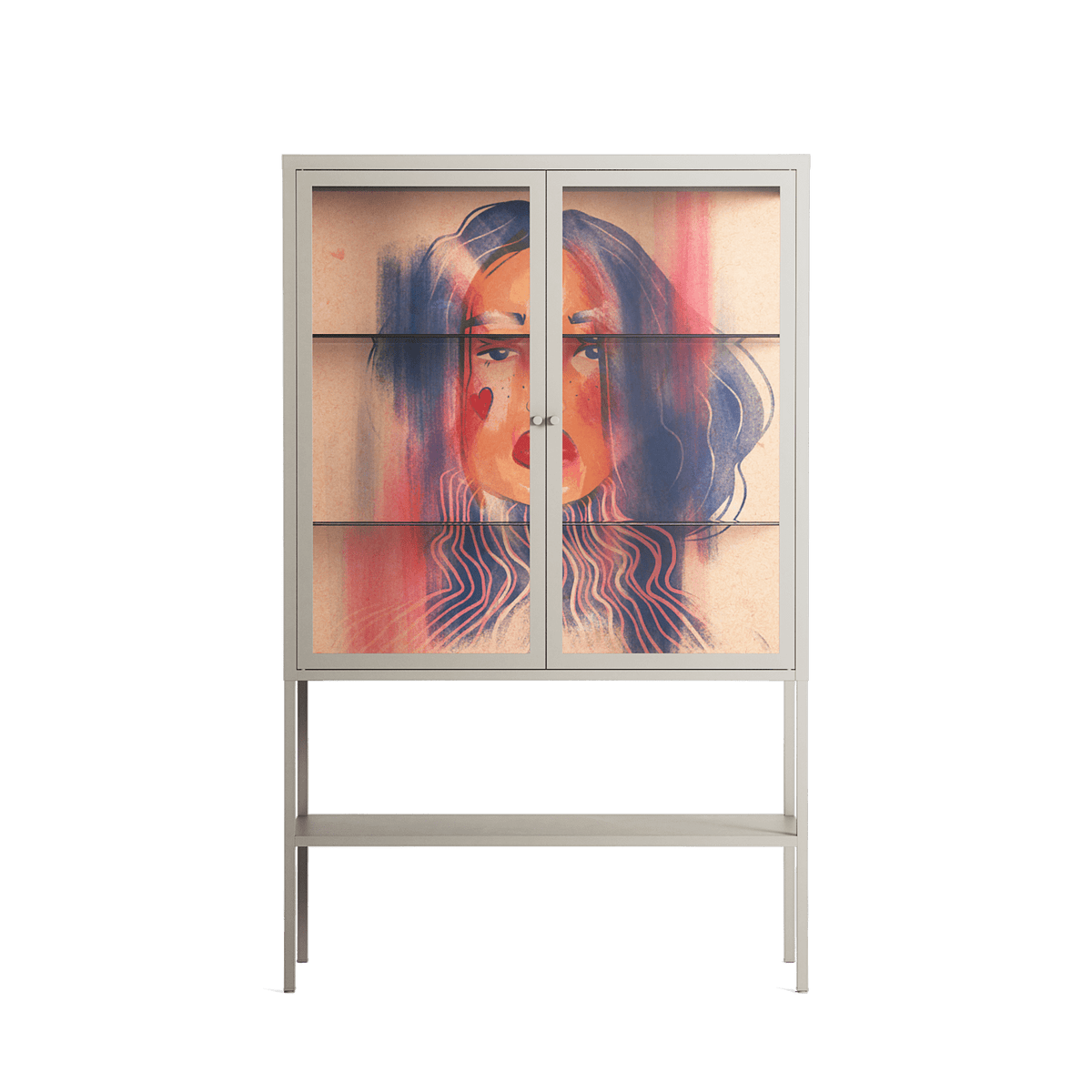 Hidden Beauty - Loft Cabinet - Raissa Oltmanns - Pebble - Clear glass