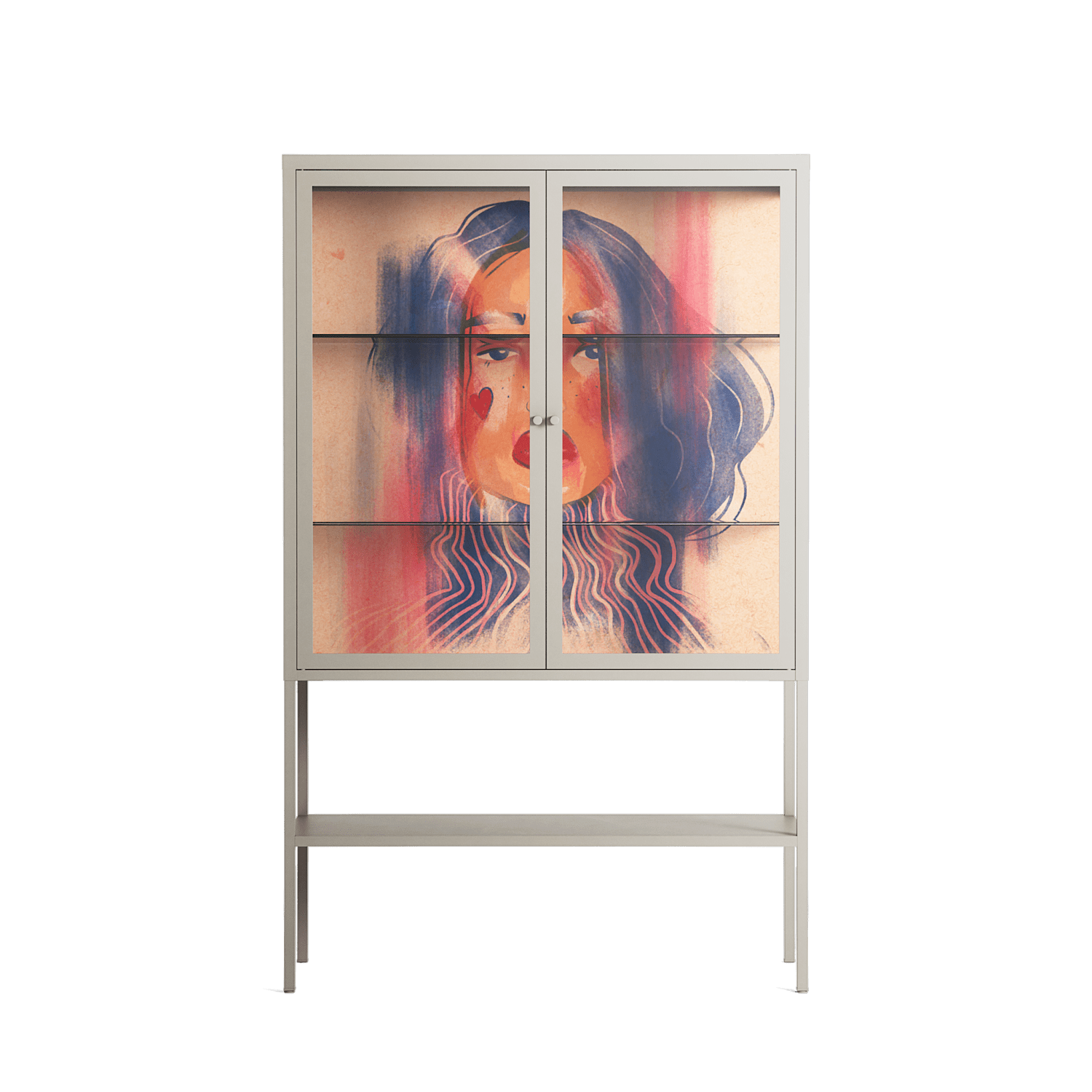 Hidden Beauty - Loft Cabinet - Raissa Oltmanns - Pebble - Clear glass