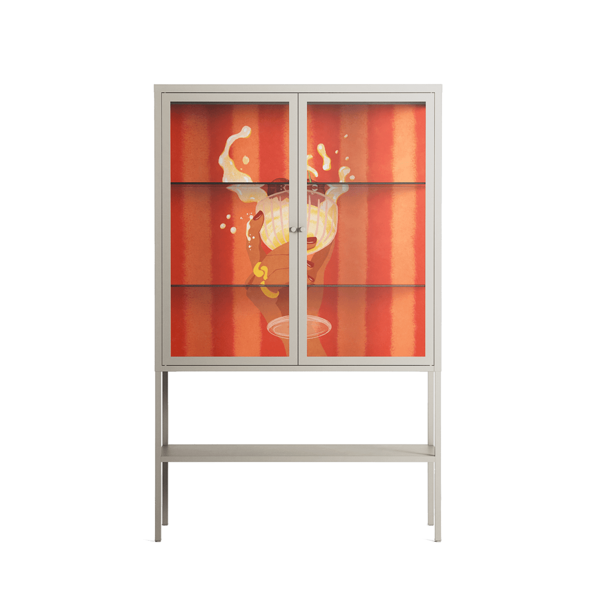 Drink And Cherries - Loft Cabinet - Raissa Oltmanns - Pebble - Clear glass