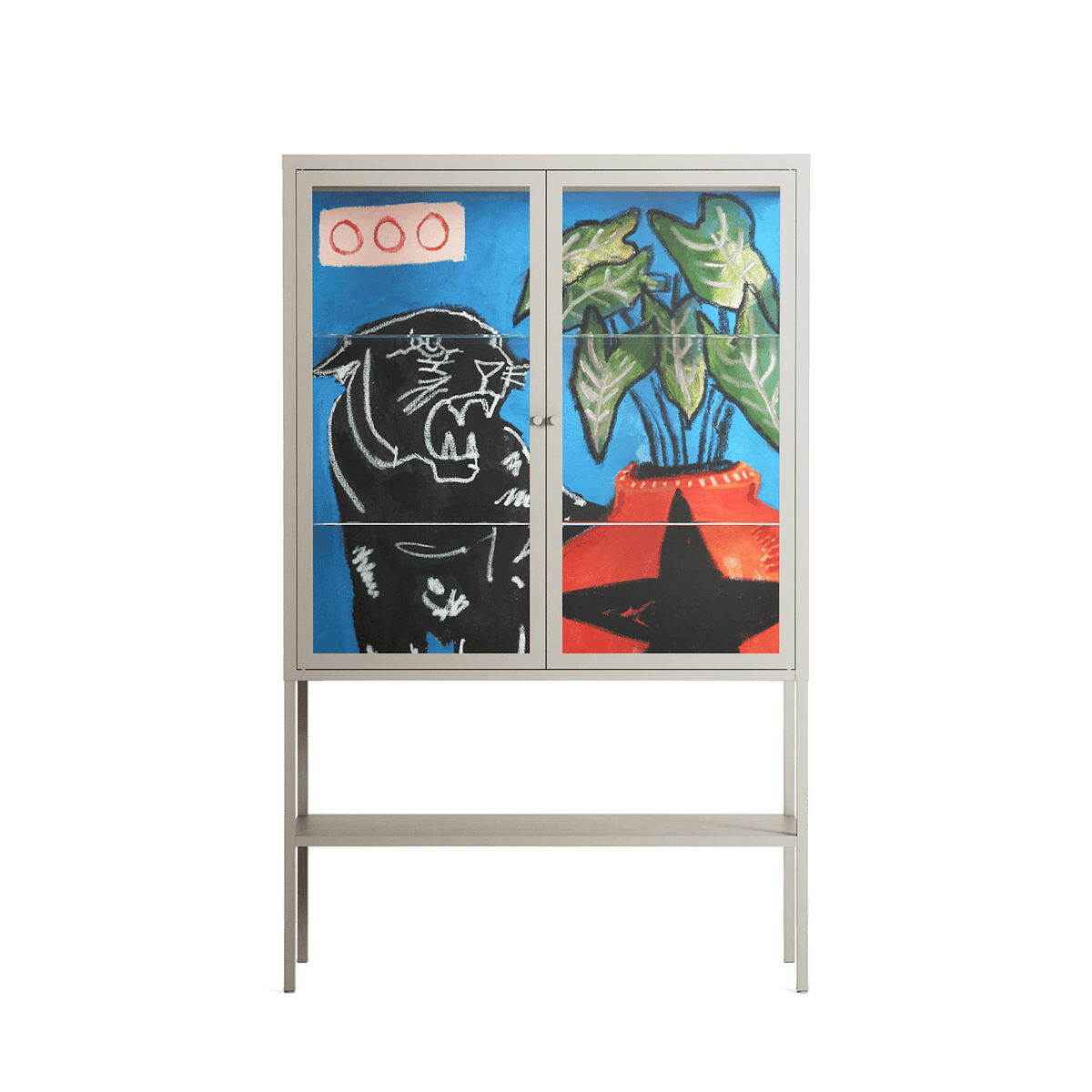 Staying Grounded - Loft Cabinet - Caitlin Flood-Molyneux - Pebble - Clear glass