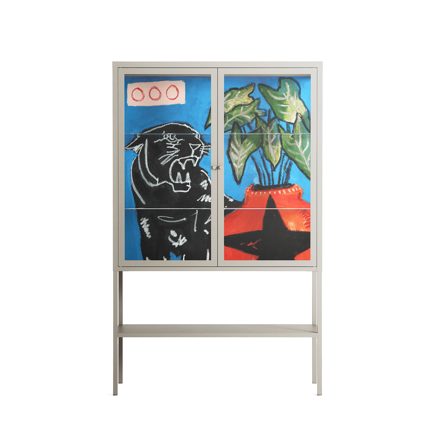 Staying Grounded - Loft Cabinet - Caitlin Flood-Molyneux - Pebble - Clear glass