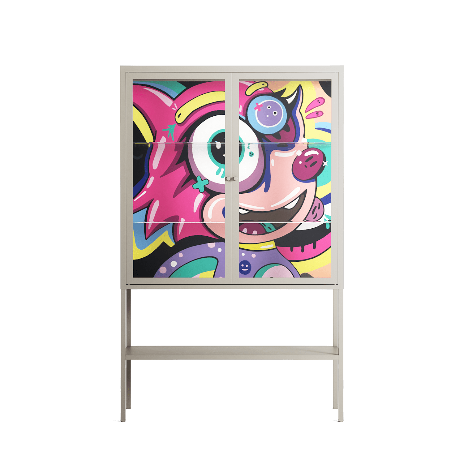 HappyFe - Loft Cabinet - Maddalena Fanfani - Pebble - Clear glass