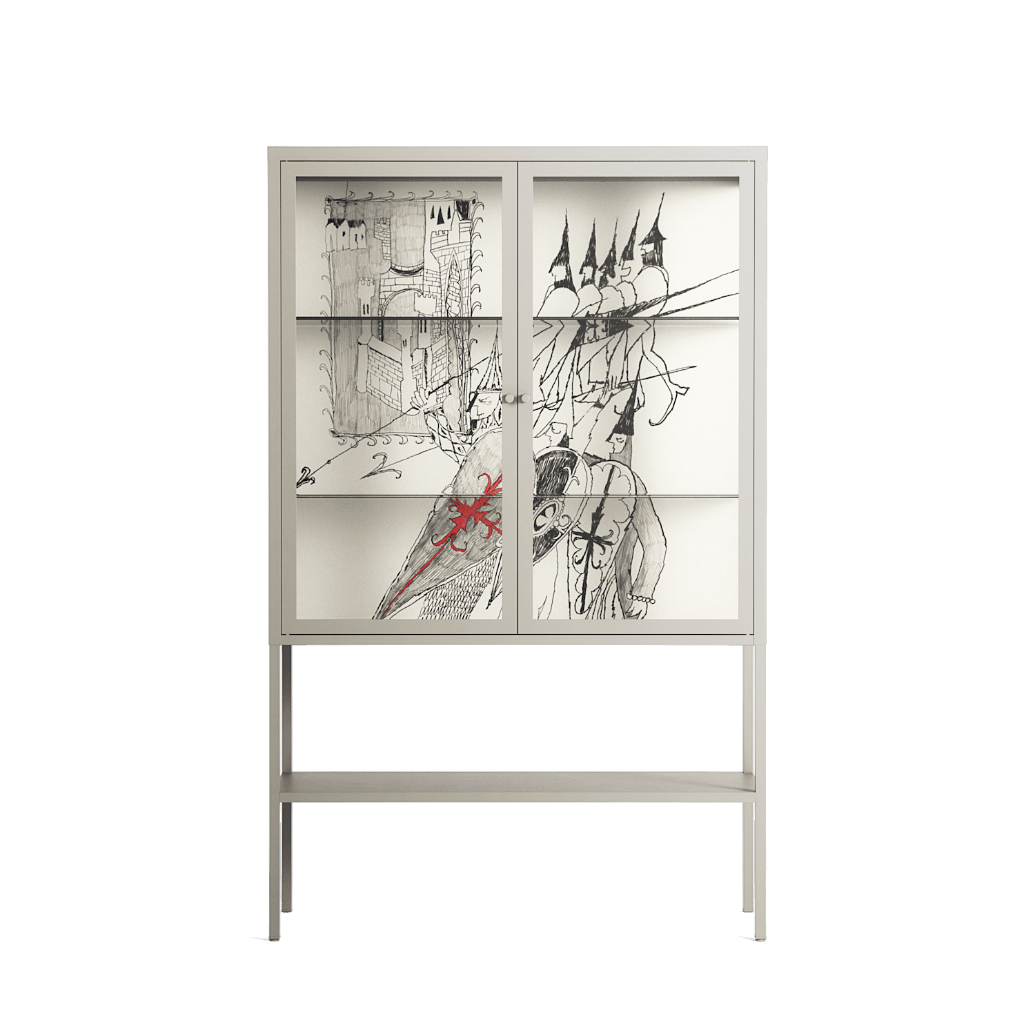 Bayeux - Loft Cabinet - Naia Escribano - Pebble - Clear glass