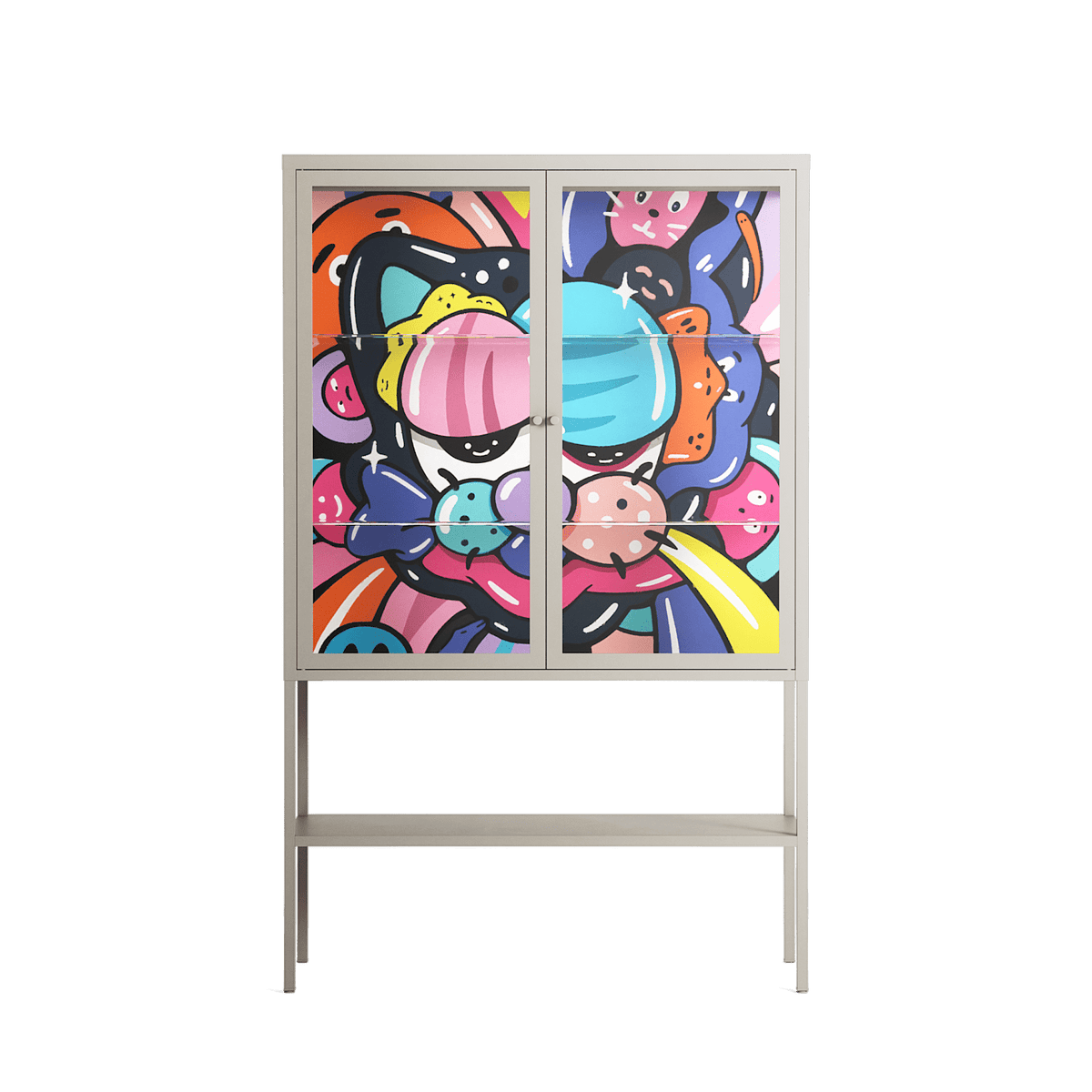 Sansone - Loft Cabinet - Maddalena Fanfani - Pebble - Clear glass