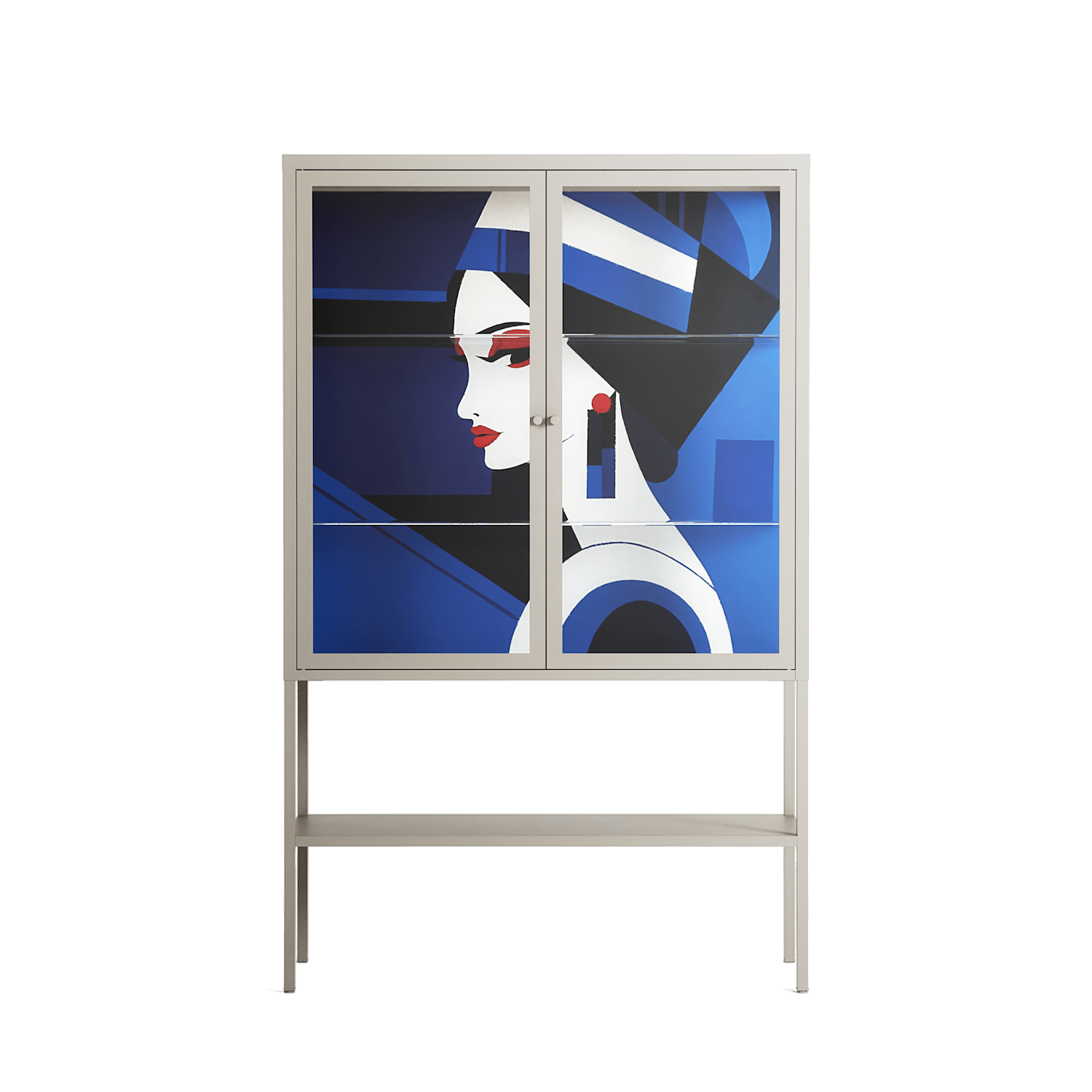 Beyond The Veil Of Consciousness - Loft Cabinet - Mathilda Kienast - Pebble - Clear glass
