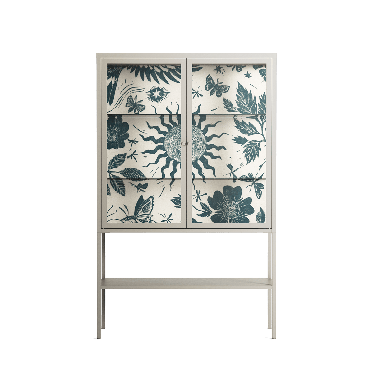 Ode to Summer 6 - Loft Cabinet - Diana Catchpole - Pebble - Clear glass
