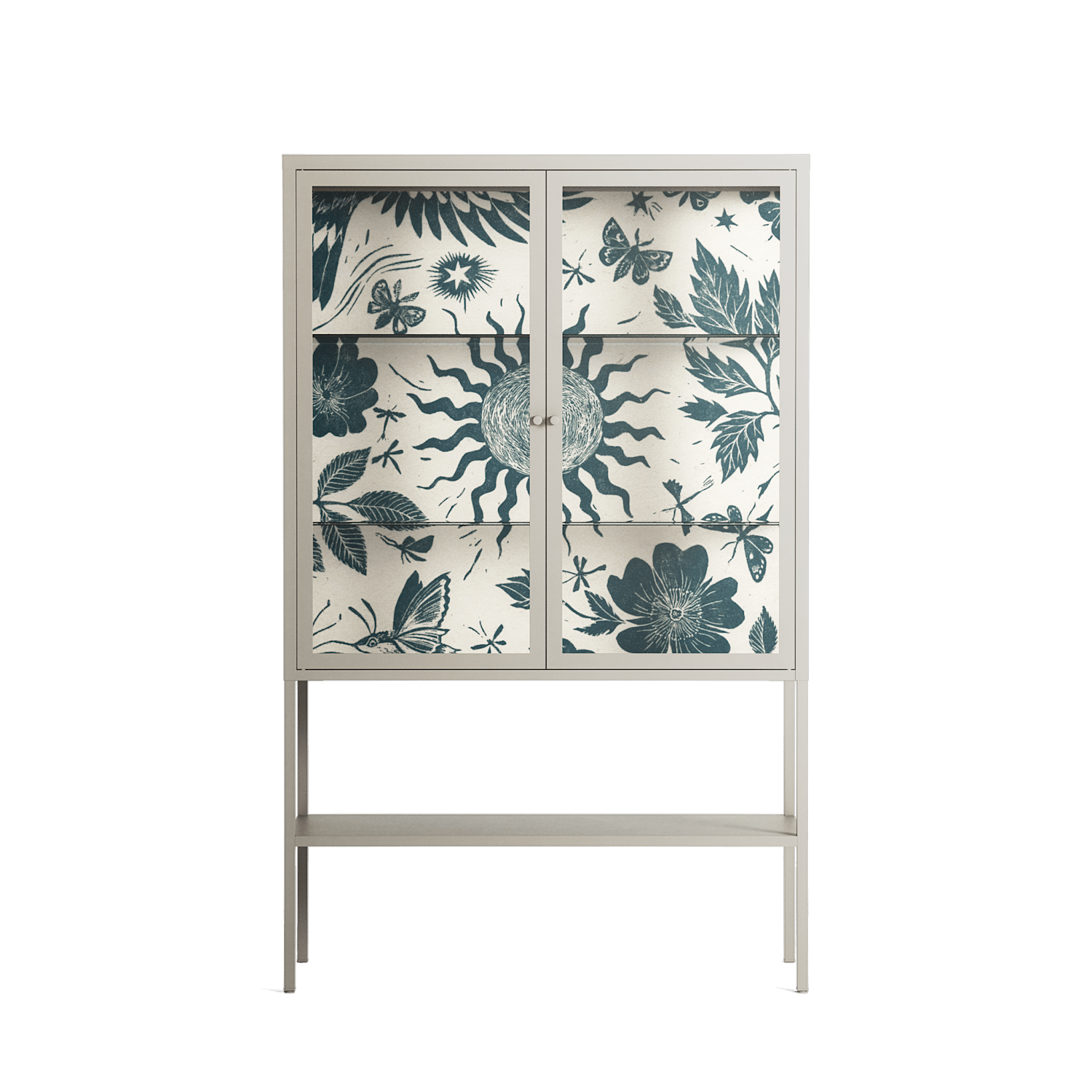 Ode to Summer 6 - Loft Cabinet - Diana Catchpole - Pebble - Clear glass