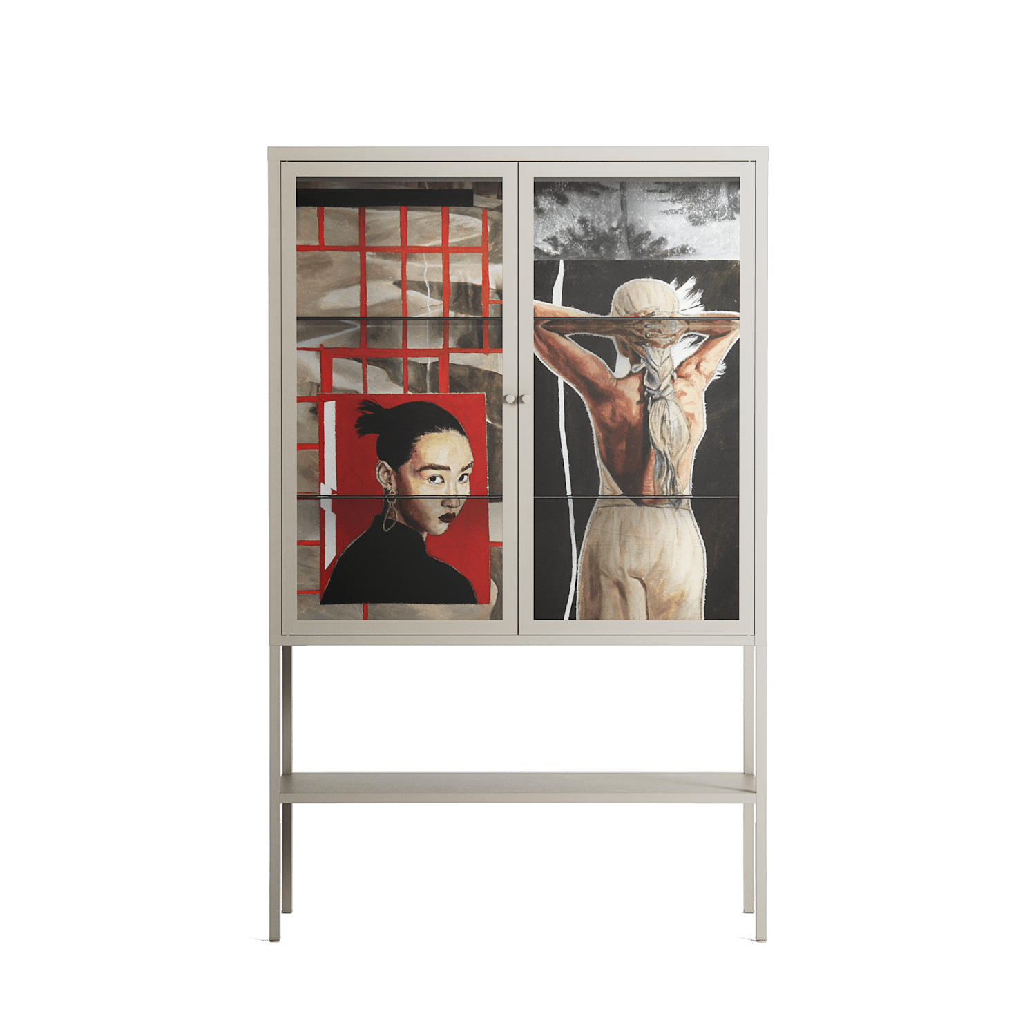 Where We Belong - Loft Cabinet - Sophie Goudman-Peachey - Pebble - Clear glass