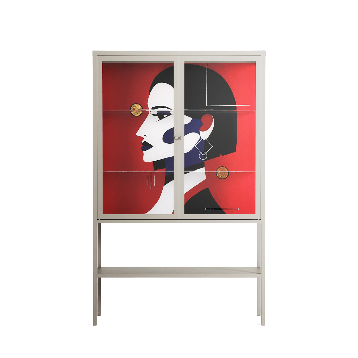 Unseen In Plain Sight - Loft Cabinet - Mathilda Kienast - Pebble - Clear glass