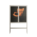 Cat in Chair A - Loft Cabinet - Kristin Eriksson - Pebble - Clear glass
