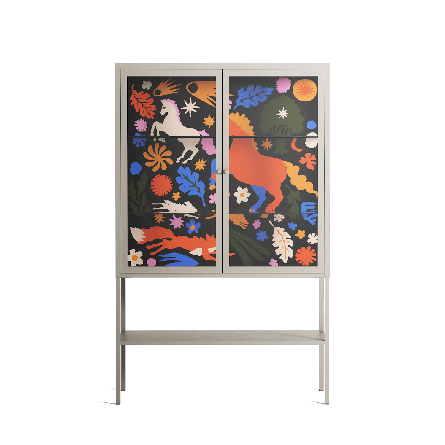 The Secret Herb Garden In The Forest - Loft Cabinet - Nick Liefhebber - Pebble - Clear glass