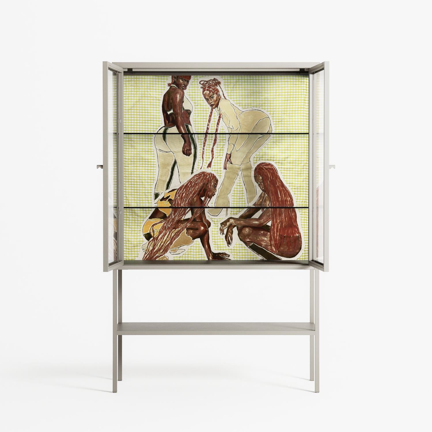 Can You Face It - Loft Cabinet - Sophie Goudman-Peachey - Pebble - Clear glass