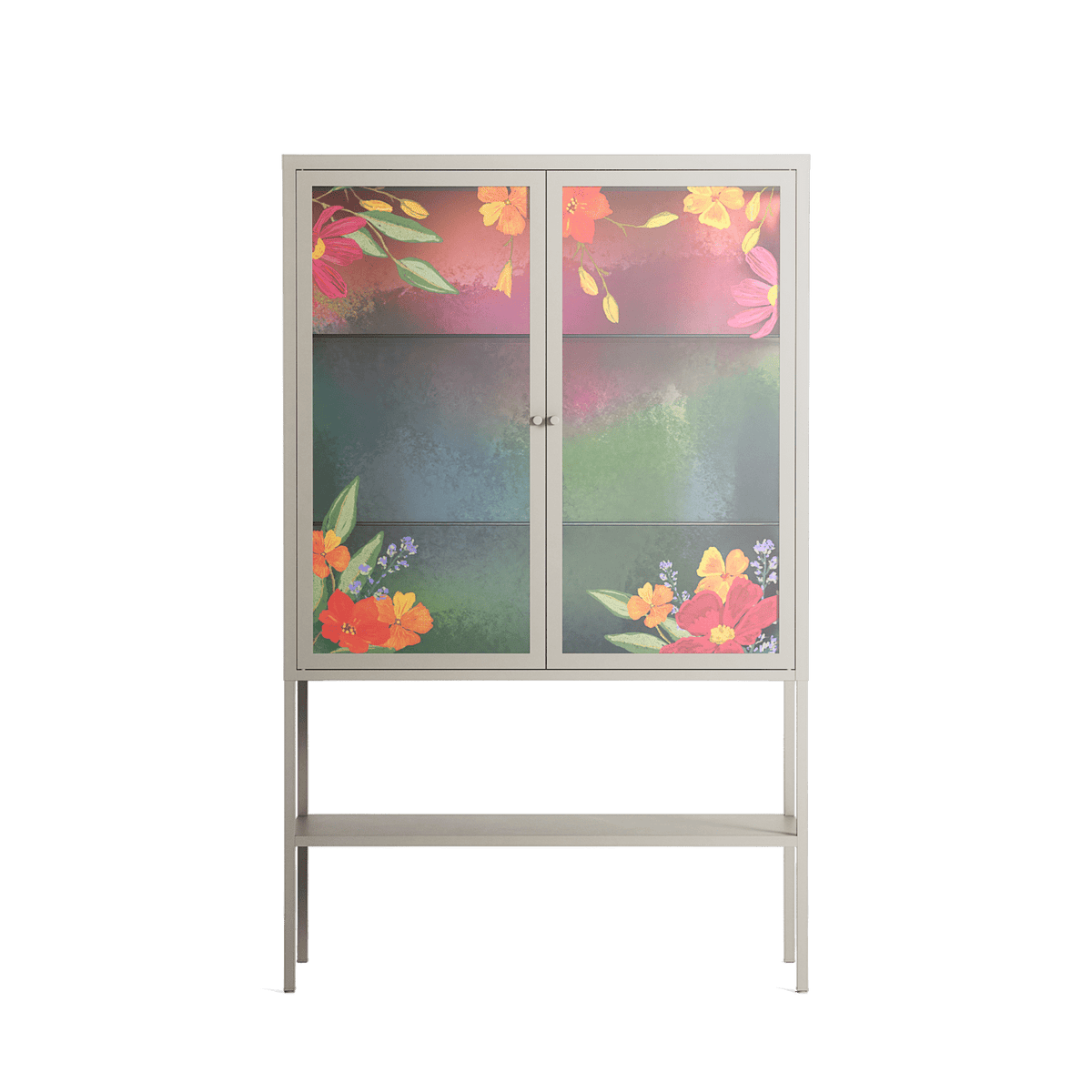 Abstract Spring Flowers - Loft Cabinet - Raissa Oltmanns - Pebble - Overlay Glass