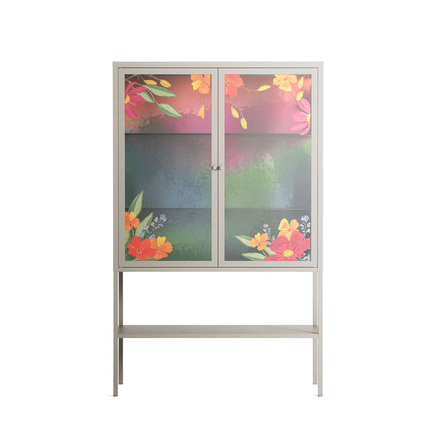 Abstract Spring Flowers - Loft Cabinet - Raissa Oltmanns - Pebble - Overlay Glass