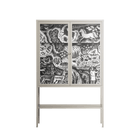 Flight Of Fancy 3 - Loft Cabinet - Diana Catchpole - Pebble - Clear glass
