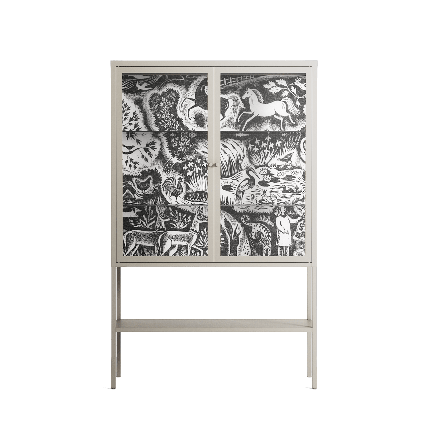 Flight Of Fancy 3 - Loft Cabinet - Diana Catchpole - Pebble - Clear glass