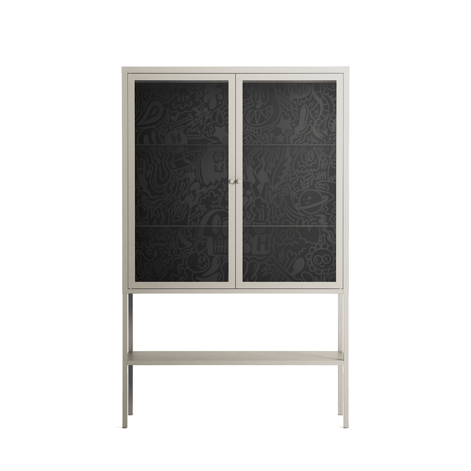 The Single Color - Loft Cabinet - Craig Watkins - Pebble - Clear glass