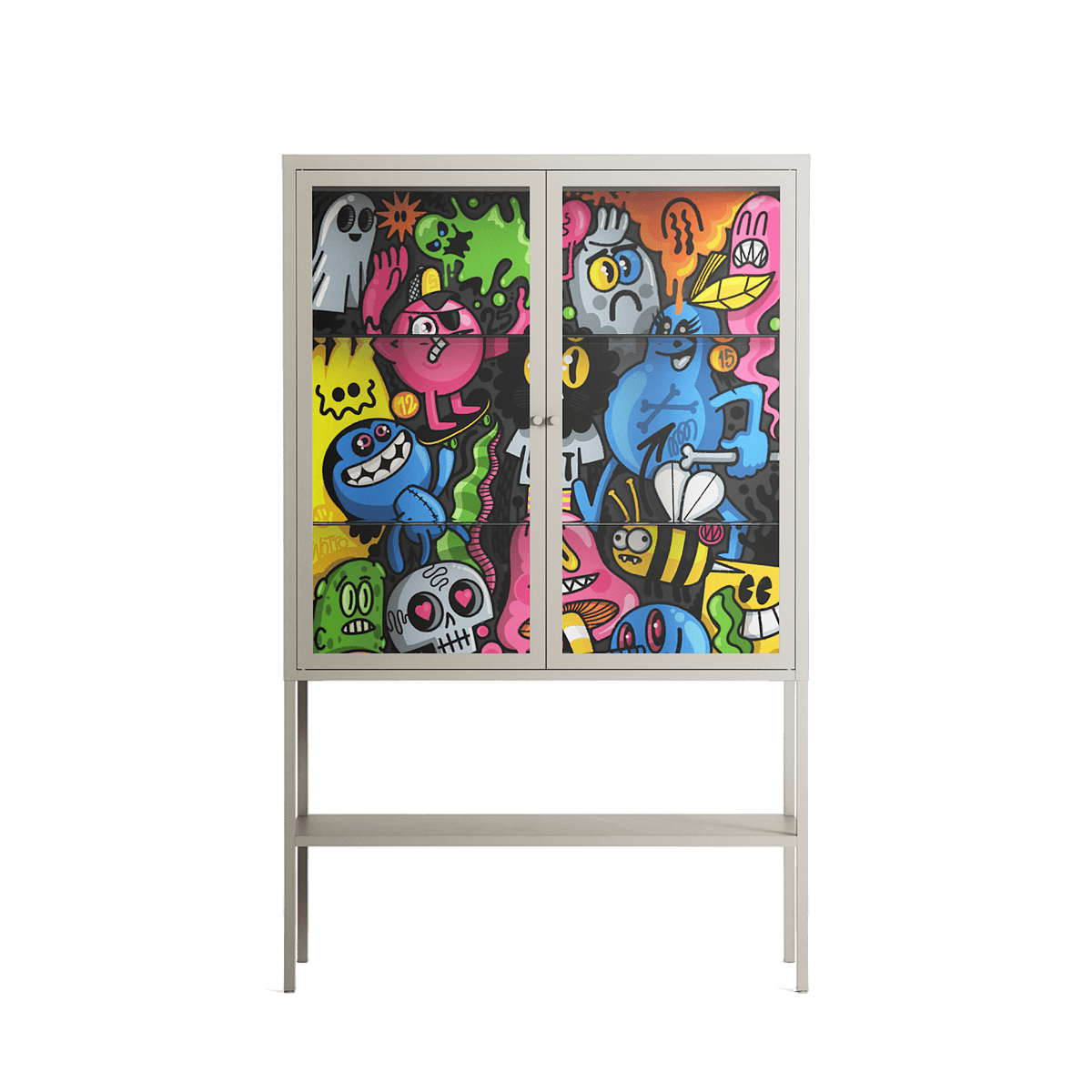 All The Good Guys - Loft Cabinet - Craig Watkins - Pebble - Clear glass