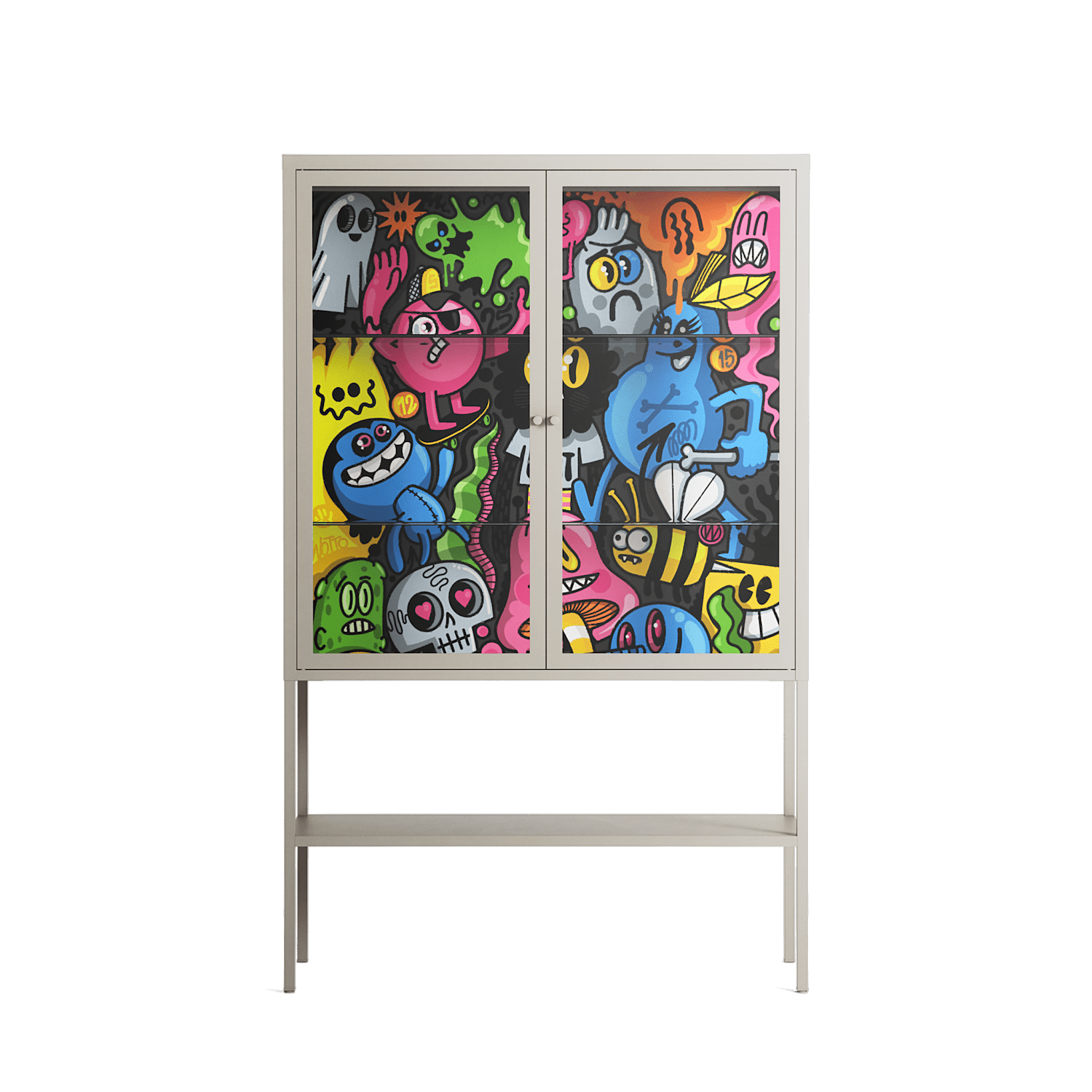 All The Good Guys - Loft Cabinet - Craig Watkins - Pebble - Clear glass