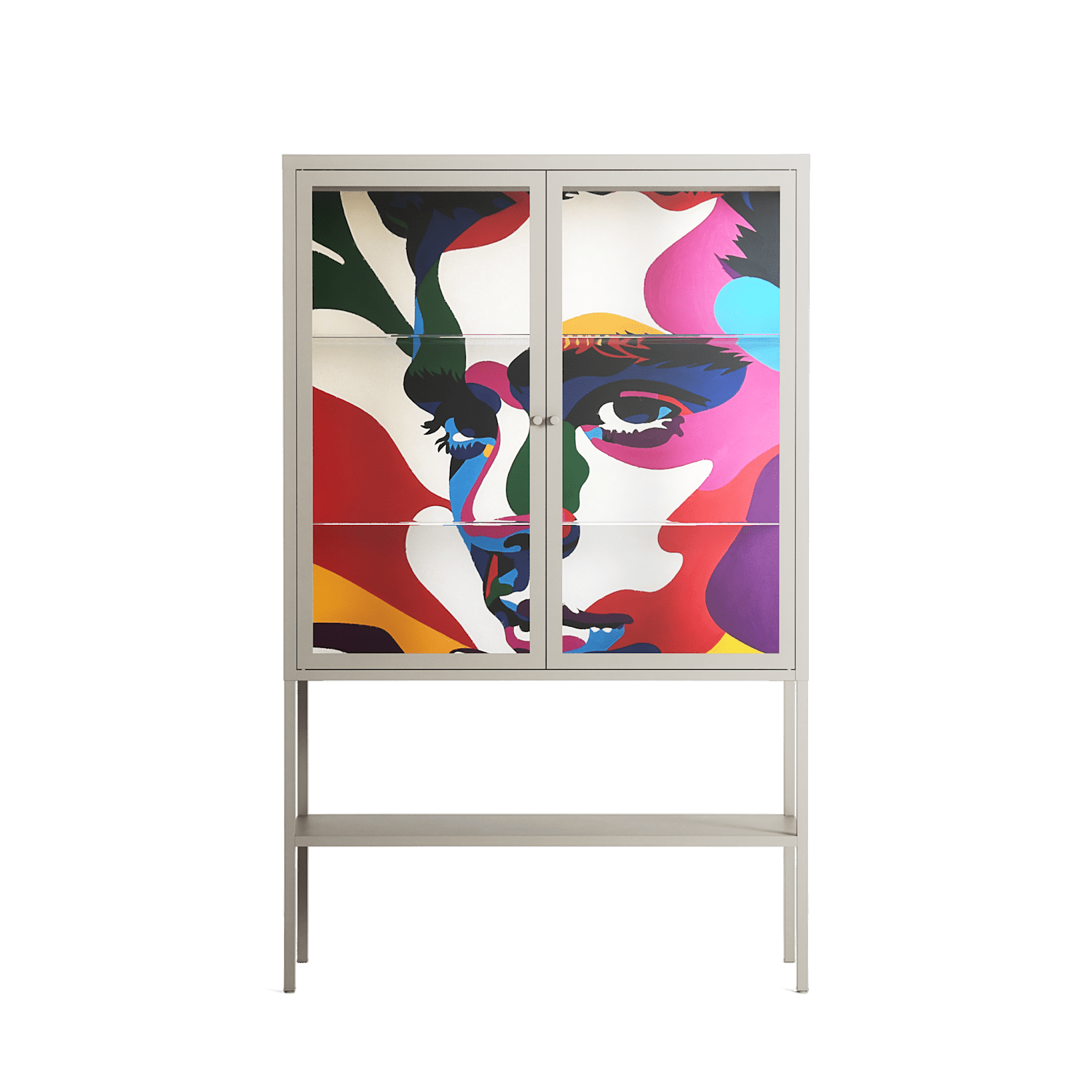 Fragments Of A Painted Souls - Loft Cabinet - Mathilda Kienast - Pebble - Clear glass