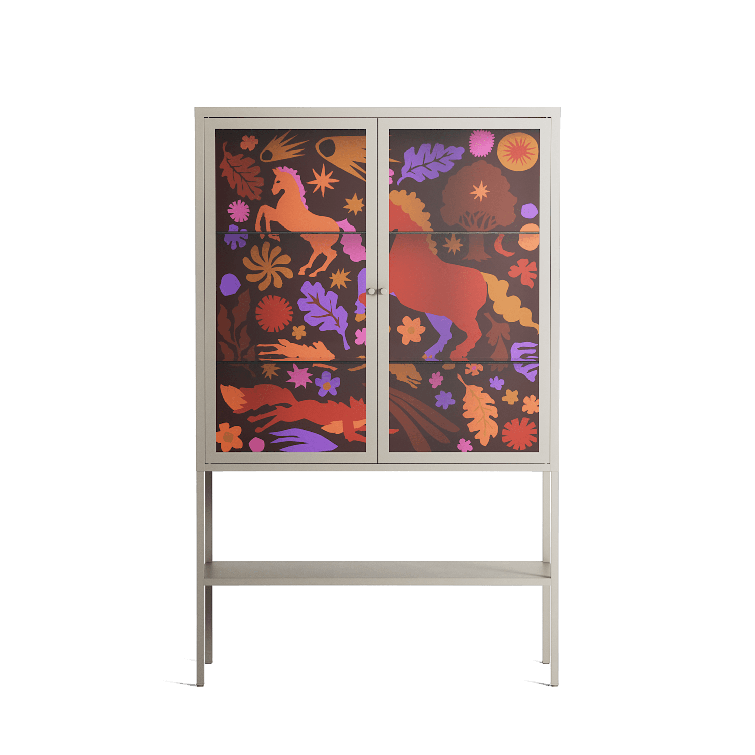The Secret Herb Garden In The Forest 2 - Loft Cabinet - Nick Liefhebber - Pebble - Clear glass