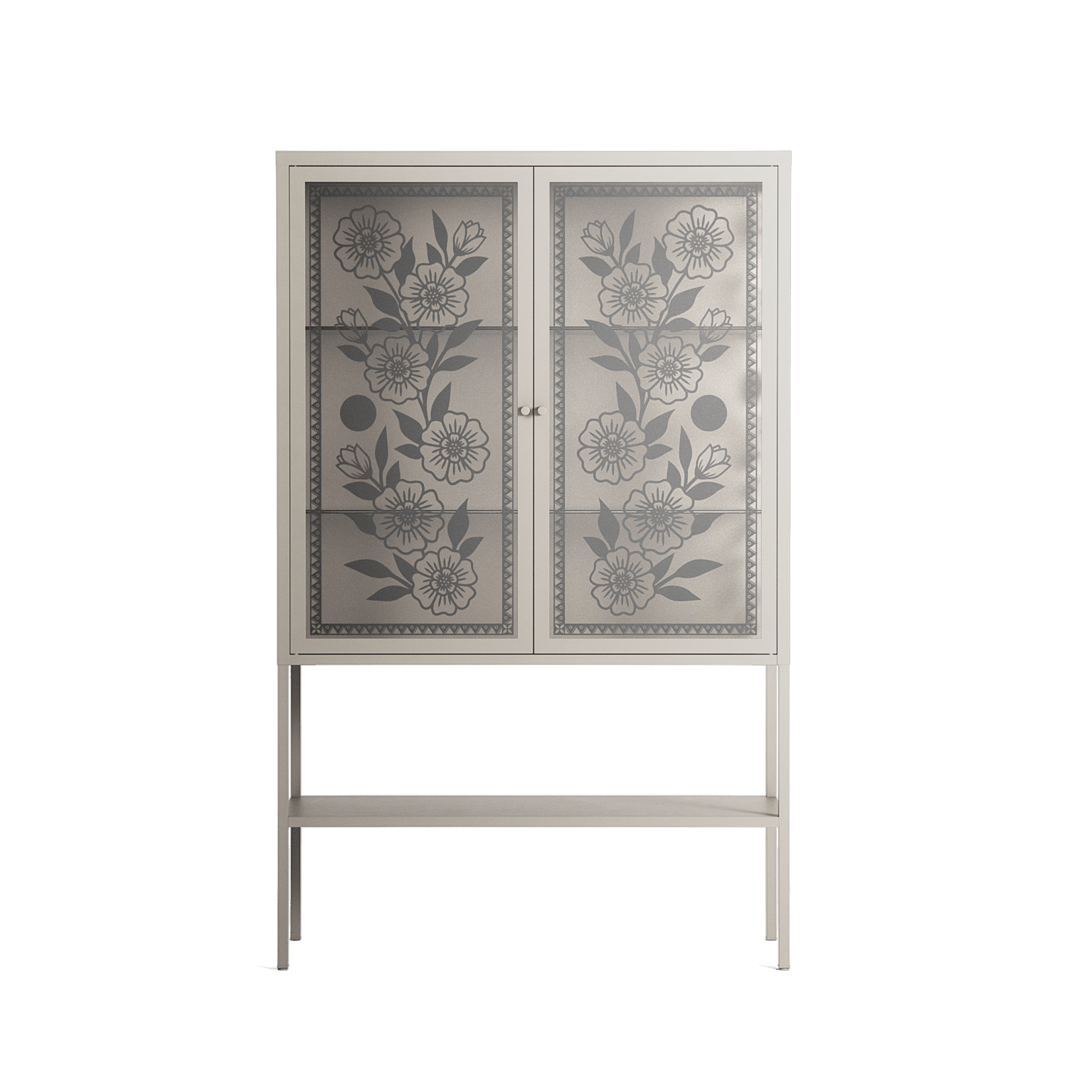 Barbed Bloom - Loft Cabinet - Daphna Sebbane - Pebble - Overlay Glass