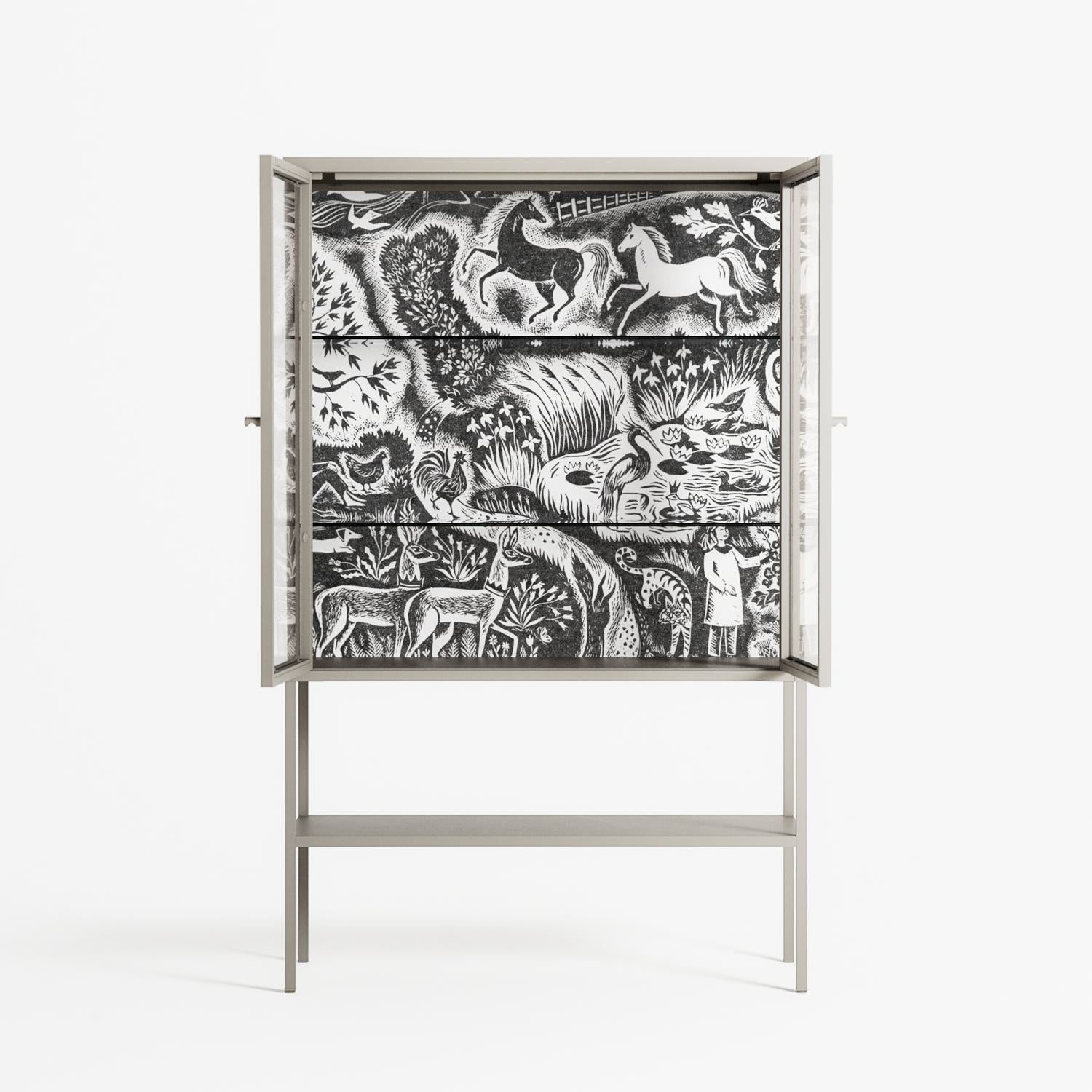 Flight Of Fancy 3 - Loft Cabinet - Diana Catchpole - Pebble - Clear glass