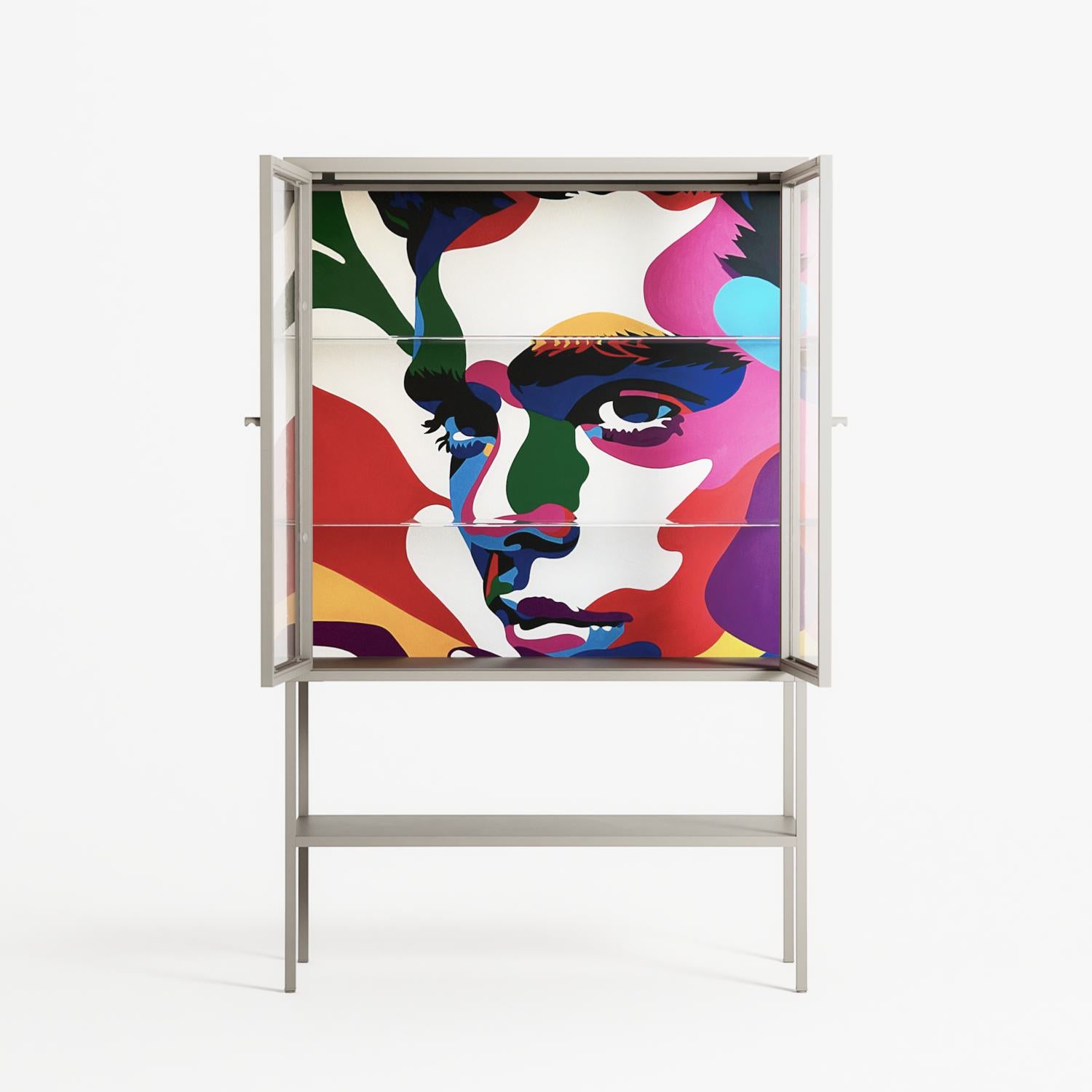 Fragments Of A Painted Souls - Loft Cabinet - Mathilda Kienast - Pebble - Clear glass