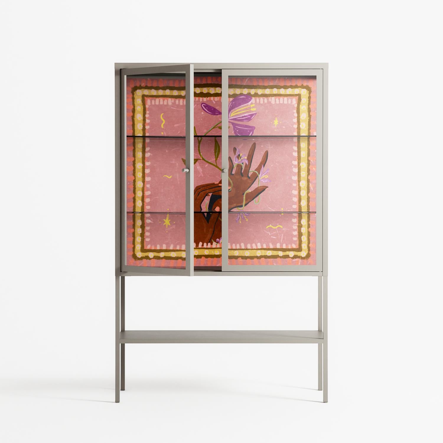 Connect With Nature - Loft Cabinet - Raissa Oltmanns - Pebble - Clear glass