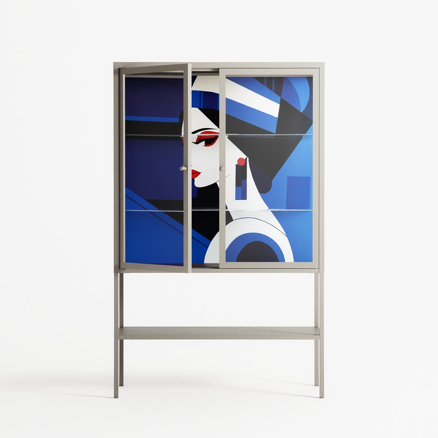 Beyond The Veil Of Consciousness - Loft Cabinet - Mathilda Kienast - Pebble - Clear glass