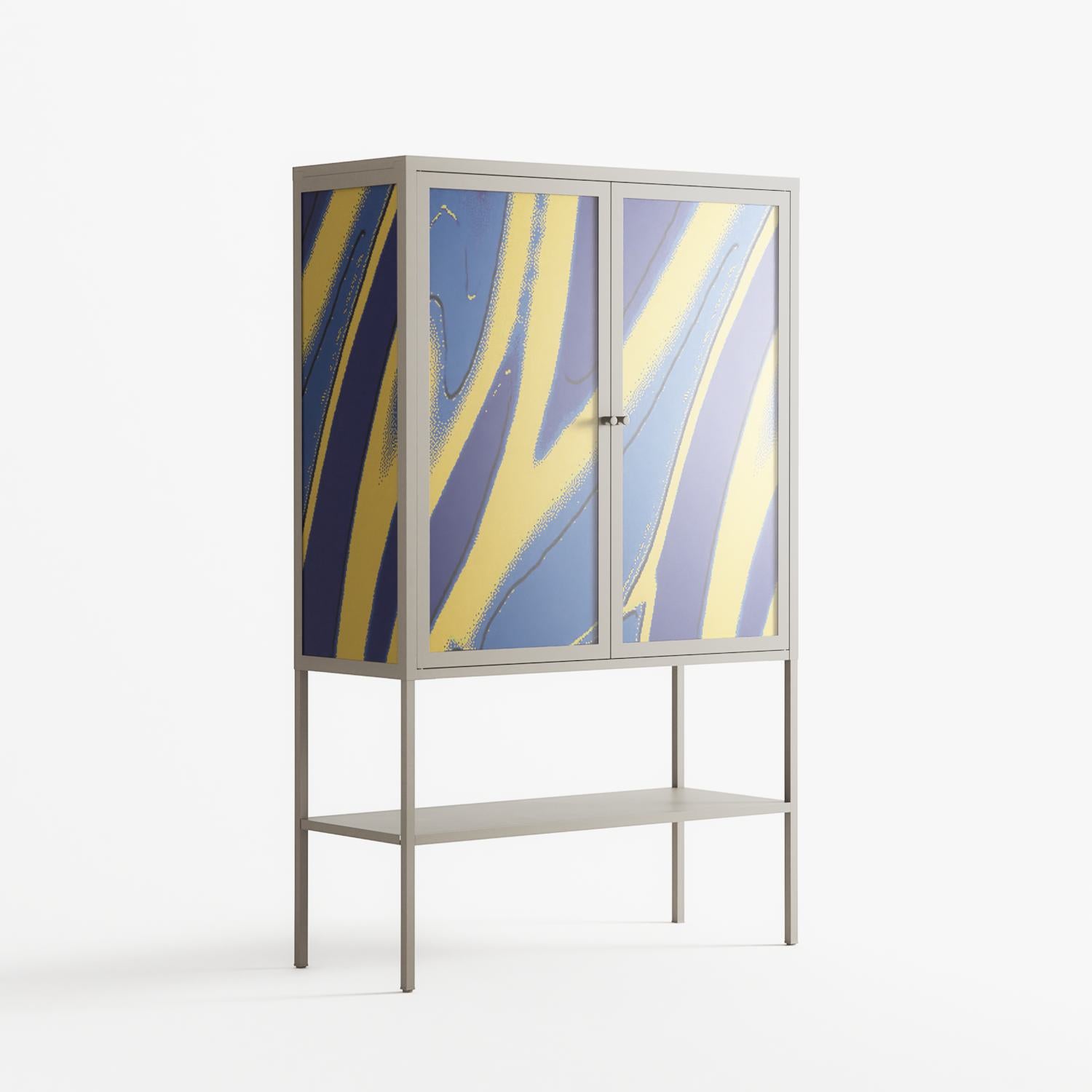 Blue Gale - Loft Cabinet - Oluwaseyi Samuel Adebayo - Pebble - Overlay Glass