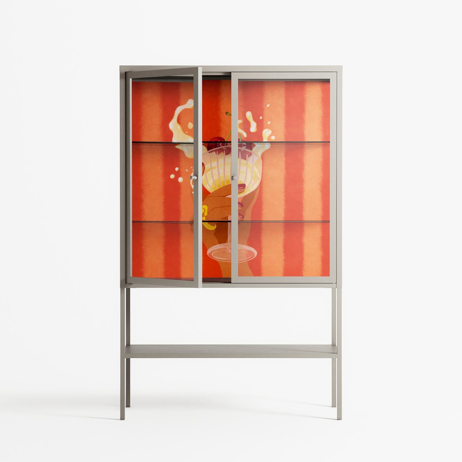 Drink And Cherries - Loft Cabinet - Raissa Oltmanns - Pebble - Clear glass