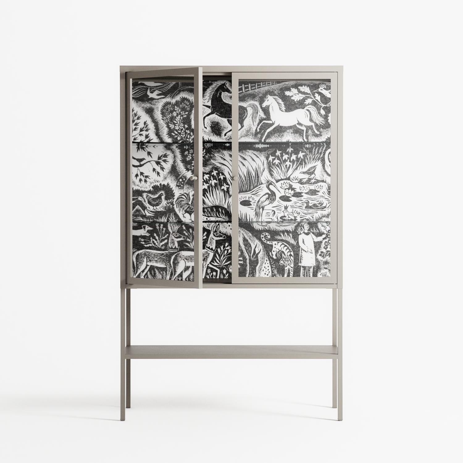 Flight Of Fancy 3 - Loft Cabinet - Diana Catchpole - Pebble - Clear glass