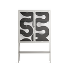 Black Waves - Loft Cabinet - Alexander Khabbazi - Chalk - Clear glass