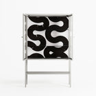Black Waves - Loft Cabinet - Alexander Khabbazi - Chalk - Clear glass