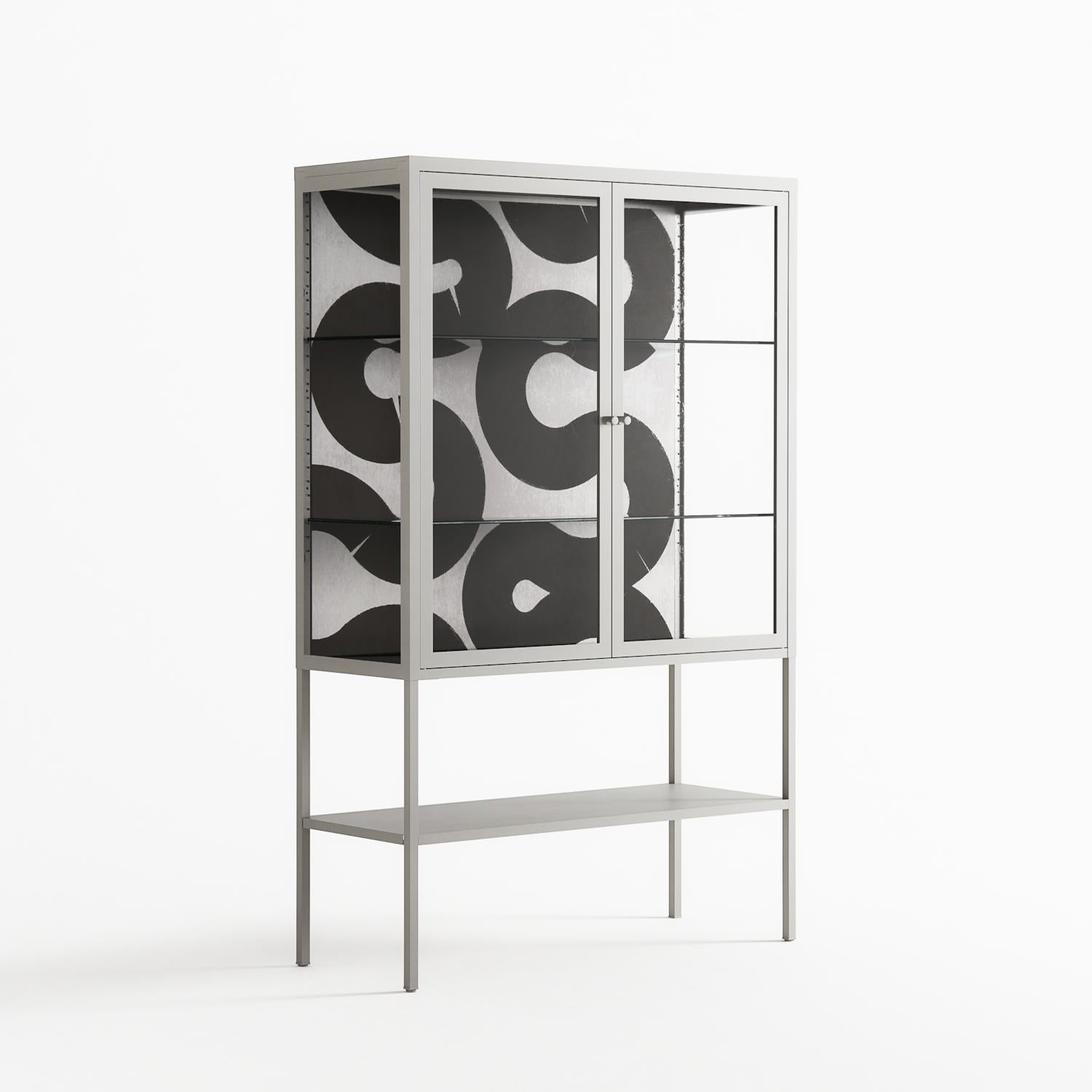 Black Waves - Loft Cabinet - Alexander Khabbazi - Chalk - Clear glass
